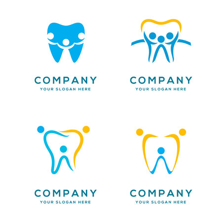 Dental Family Logo Collectionのイラスト素材