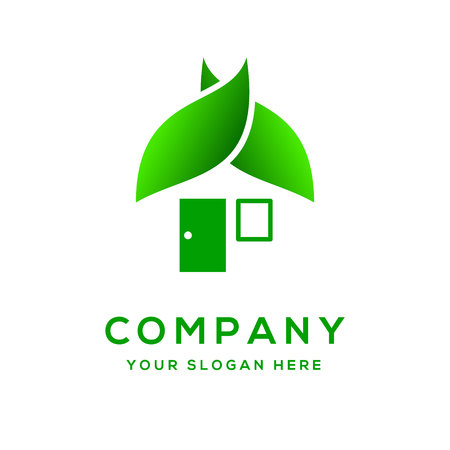 Green House Logo Template Illustration.のイラスト素材
