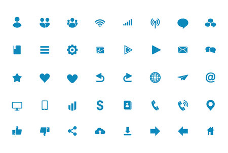 This is a simple, elegant and professional pack of general icons illustration.のイラスト素材