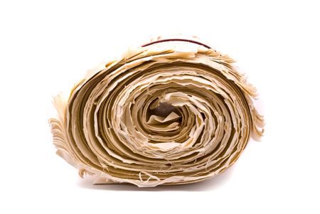 Rolled up old paperの写真素材