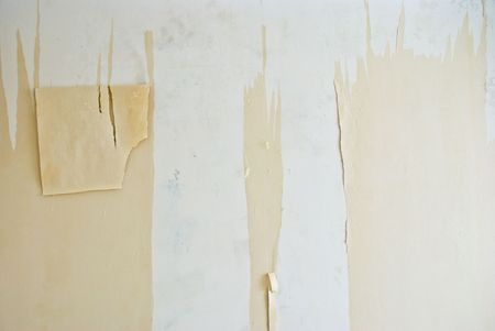 Repair. Removal of wallpaper.の写真素材