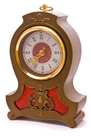 Vintage stylish clock on a white backgroundの写真素材
