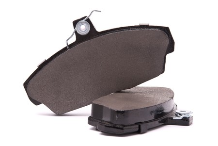 Brake pads on a white backgroundの写真素材