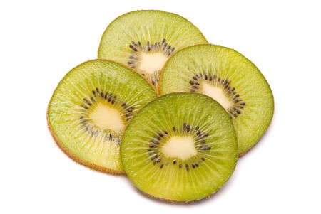 Kiwi on a white backgroundの写真素材