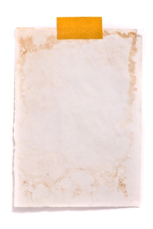 Isolated grungy taped up paperの写真素材