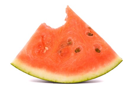 Slice of water-melon on a white background の写真素材