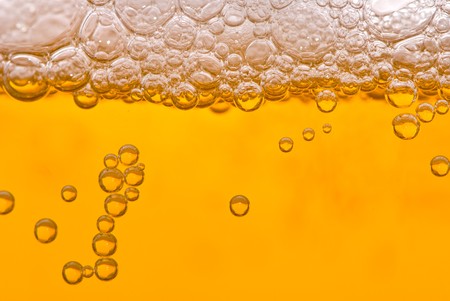 Close up of beer bubblesの写真素材