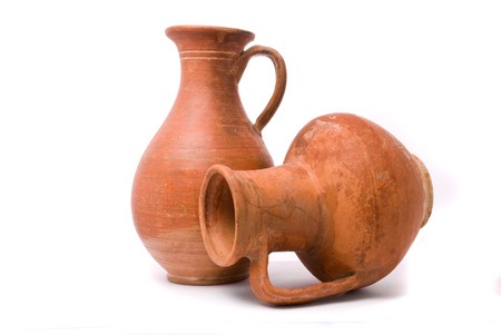 Jugs on white backgroundの写真素材