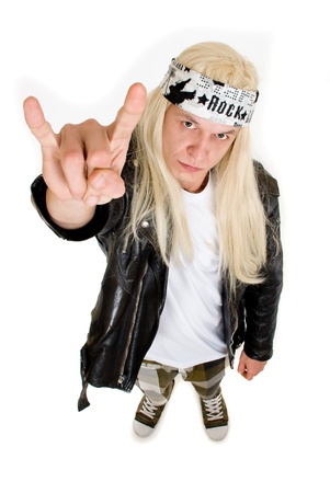 Rock fan on a white backgroundの写真素材
