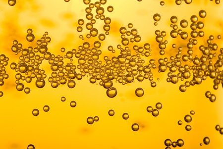 Close up of beer bubbles