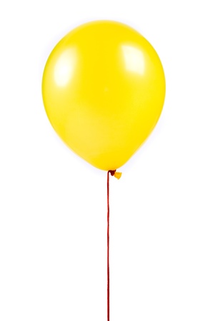 Yellow balloon on white background Yellow balloon on white background