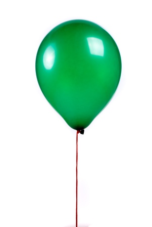 Green balloon on white backgroundの写真素材