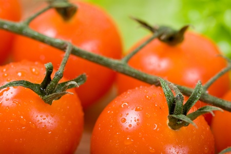 Closeup of cherry tomatoesの写真素材