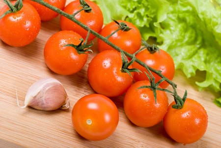 Closeup of cherry tomatoesの写真素材