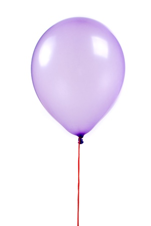 Violet balloon on white backgroundの写真素材