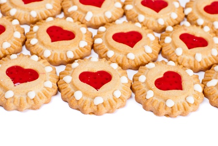 Heart cookies backgroundの写真素材
