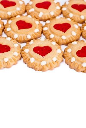 Heart cookies backgroundの写真素材