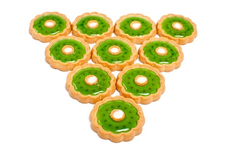 Beautiful green cookies backgroundの写真素材