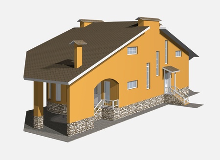 3d house isolated on white rendered generic の写真素材