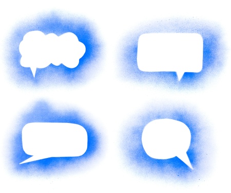 Graffiti blue paint speech bubbles setの写真素材