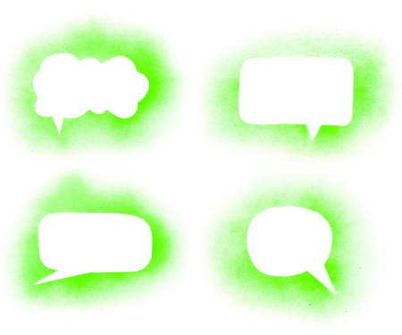 Graffiti green paint speech bubbles setの写真素材