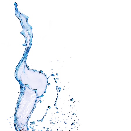 Water splash on white backgroundの写真素材