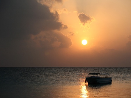 Beautiful Sunset in Maldivesの写真素材