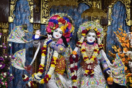 Sri Radha Madan mohan worship god in the templeの写真素材