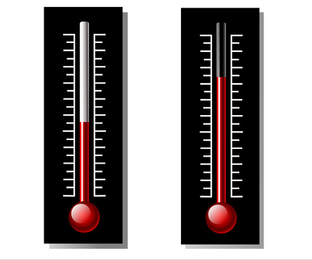illustration of red Thermometers white background