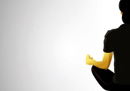 hand of woman meditating in a yoga poseの写真素材