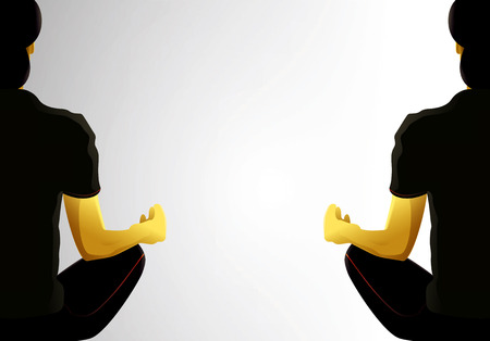 hand of woman meditating in a yoga poseの写真素材