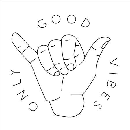 Good Vibes Only Text Around with Palmのイラスト素材