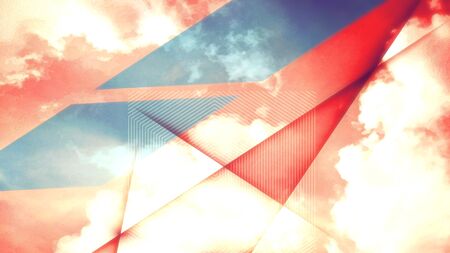 Red White And Blue cloud Stock Photos And Images. This photo is taken in Indiaの写真素材
