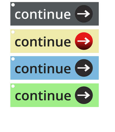 Modern set of colorful free Continue Buttons.の写真素材