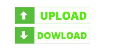 Download button and upload button icons,isolated on white background. Website download buttons with...