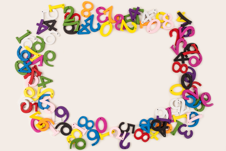 Colored numerals on a white background