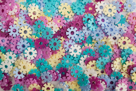 Colorful plastic details of the designer, background for creativity