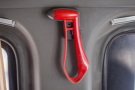 Emergency hammer in transport