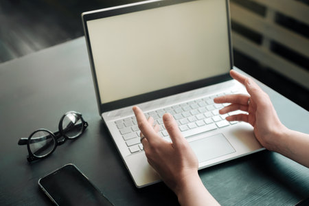 Virtual Meeting: Woman Engaging in Online Discussion, Work from Home, E-Learning, and Web Chat Conference for Remote Education and Freelance Workの写真素材