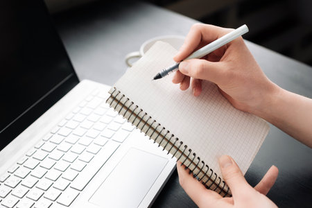 Professional Women in Action. Journalists and Businesswomen at Work. Strategic Planning and Development. Women Professionals in Office. Dedicated Journalists and Businesswomen in Office Workspaceの写真素材