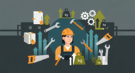 Worker overwhelmed by a heavy workload. This concept illustrates job stress, burnout, and productivity pressure, perfect for articles on mental health or HR presentations.の素材