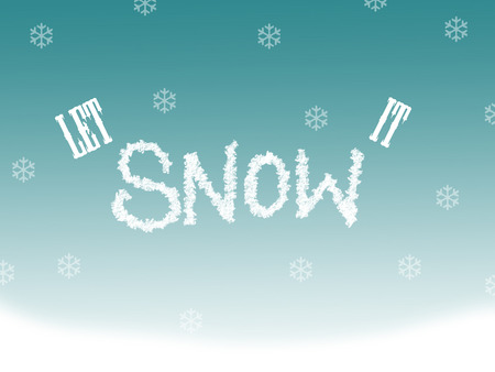 graphic saying let it snow. written in snow with snowflakes.の写真素材