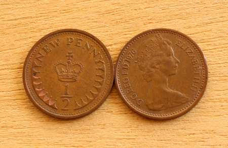 Two British Decimal Halfpenny Coins