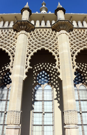 Architectural detail of the exterior of the Royal Pavilion, Brighton, Englandのeditorial素材
