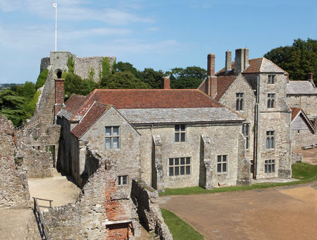 The courtyard of Carisbrooke Castle on the Isle of Wight.のeditorial素材