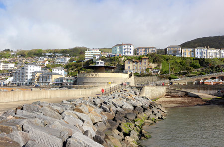 Ventnor, Isle of Wight, England. 13th May 2021. Ventnor Esplanade Rotunda Bandstand and Pumping Station.のeditorial素材