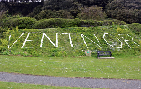 15th May 2021. Ventnor chalk sign on the Isle of Wightのeditorial素材