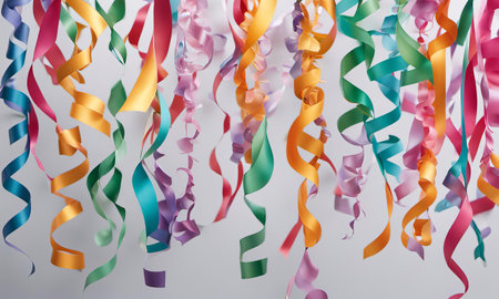 colourful party ribbons backgroundの素材