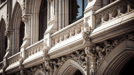 Detail of the facade of a historic buildingの素材