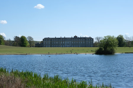 View across the lake in the park.の写真素材